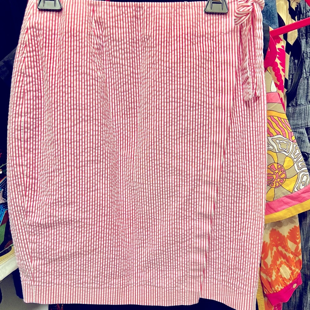 Seersucker Wrap Skirt